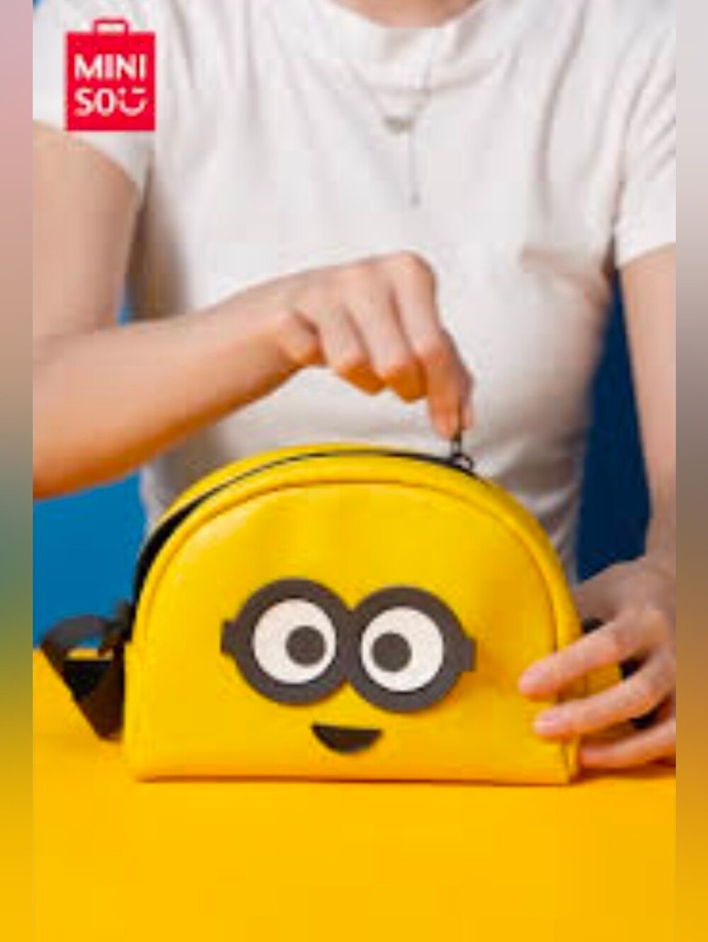 Miniso Minions Collection Half Moon Crossbody Bag(Yellow) NeW.